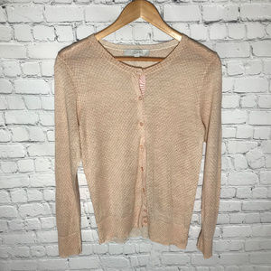 Loft Lightweight Crewneck Cardigan Sweater